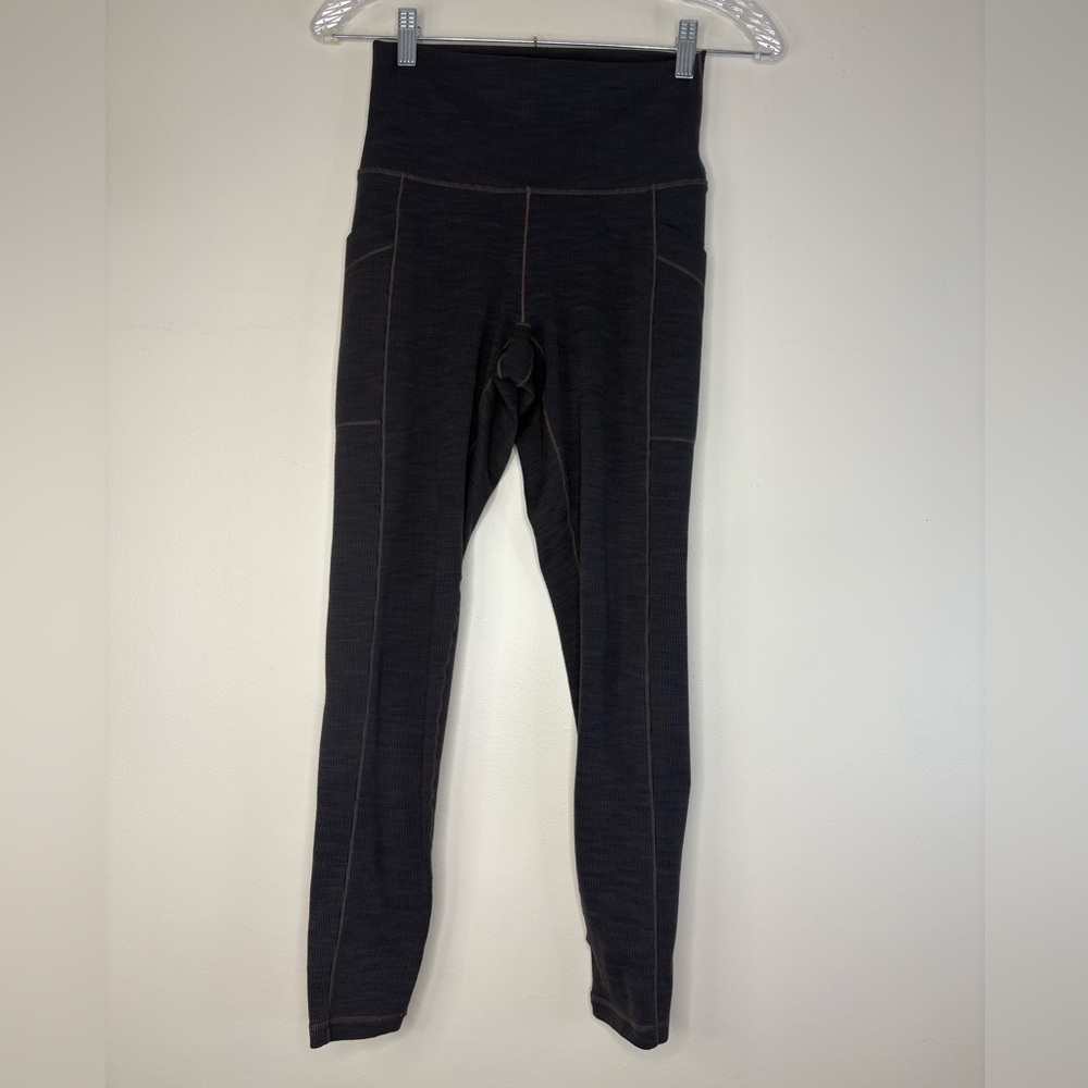 Prana Gray Ribbed Leggings